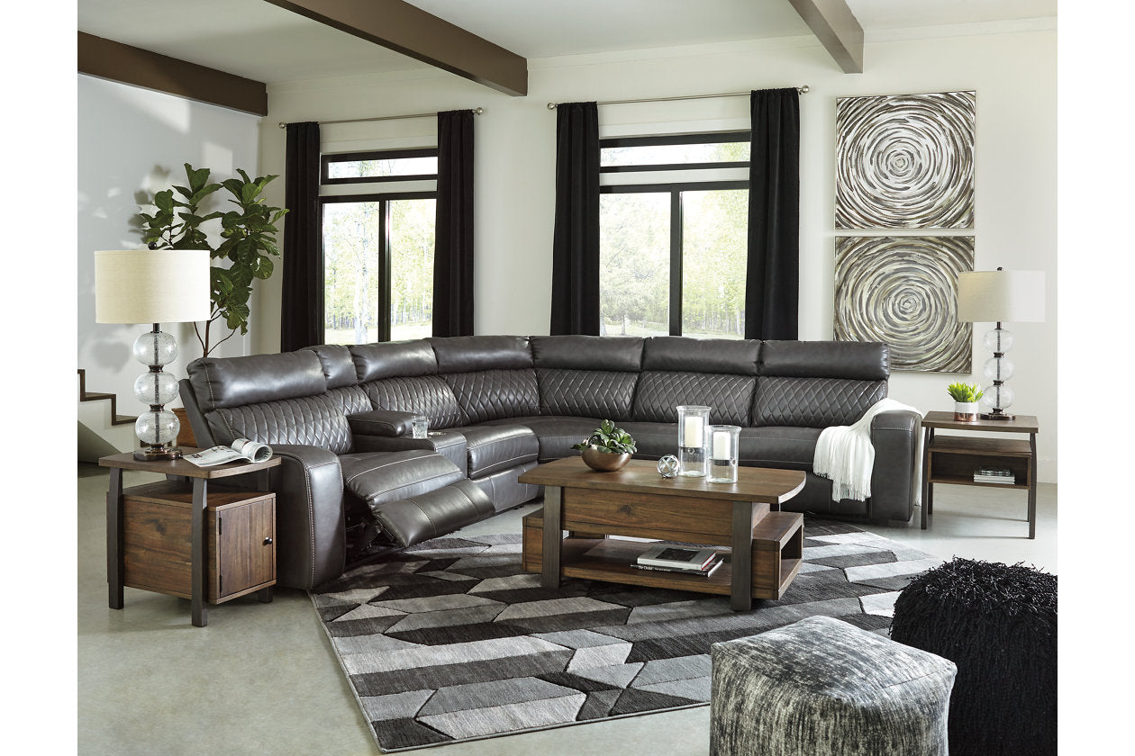 Samperstone Gray 6-Piece Power Reclining Sectional - SET | 5520319 | 5520346 | 5520357 | 5520358 | 5520362 | 5520377 - Luna Furniture - Dallas Store