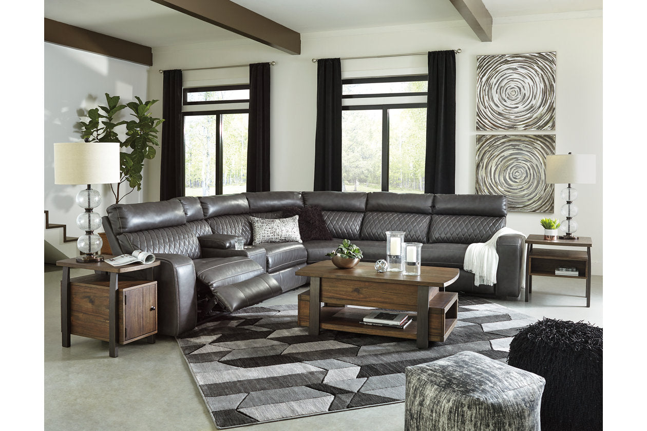 Samperstone Gray 6-Piece Power Reclining Sectional - SET | 5520319 | 5520346 | 5520357 | 5520358 | 5520362 | 5520377 - Luna Furniture - Dallas Store