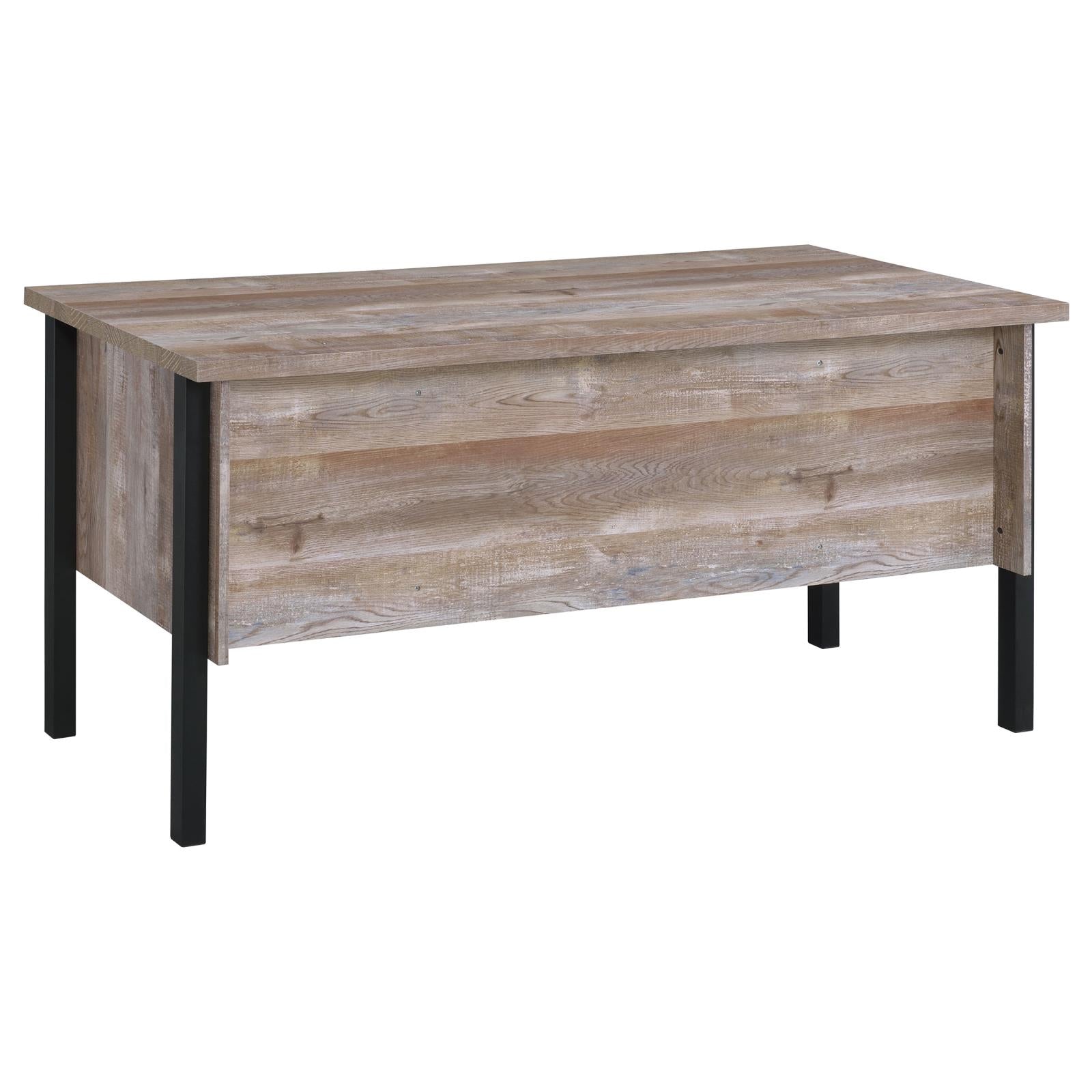 Samson Weathered Oak 4-Drawer Office Desk - 801950 - Luna Furniture - Dallas Store