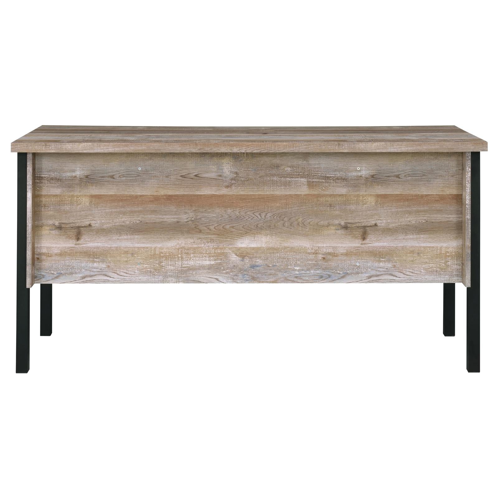 Samson Weathered Oak 4-Drawer Office Desk - 801950 - Luna Furniture - Dallas Store