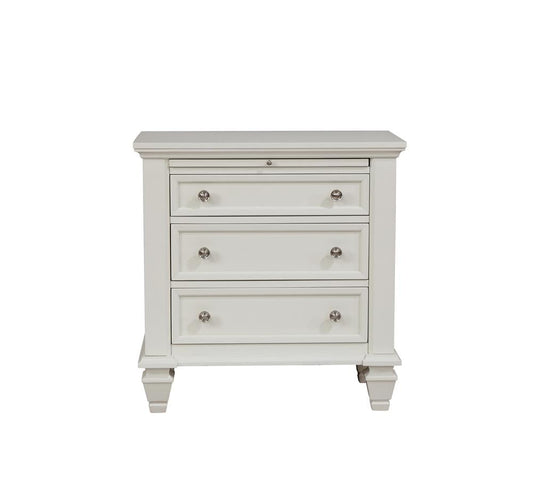 Sandy Beach 3-Drawer Nightstand White - 201302 - Luna Furniture - Dallas Store