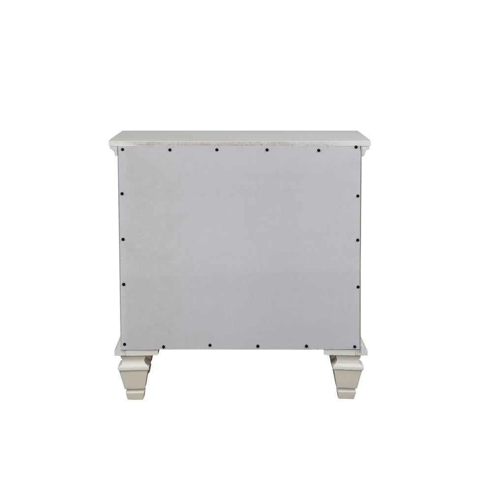 Sandy Beach 3-Drawer Nightstand White - 201302 - Luna Furniture - Dallas Store