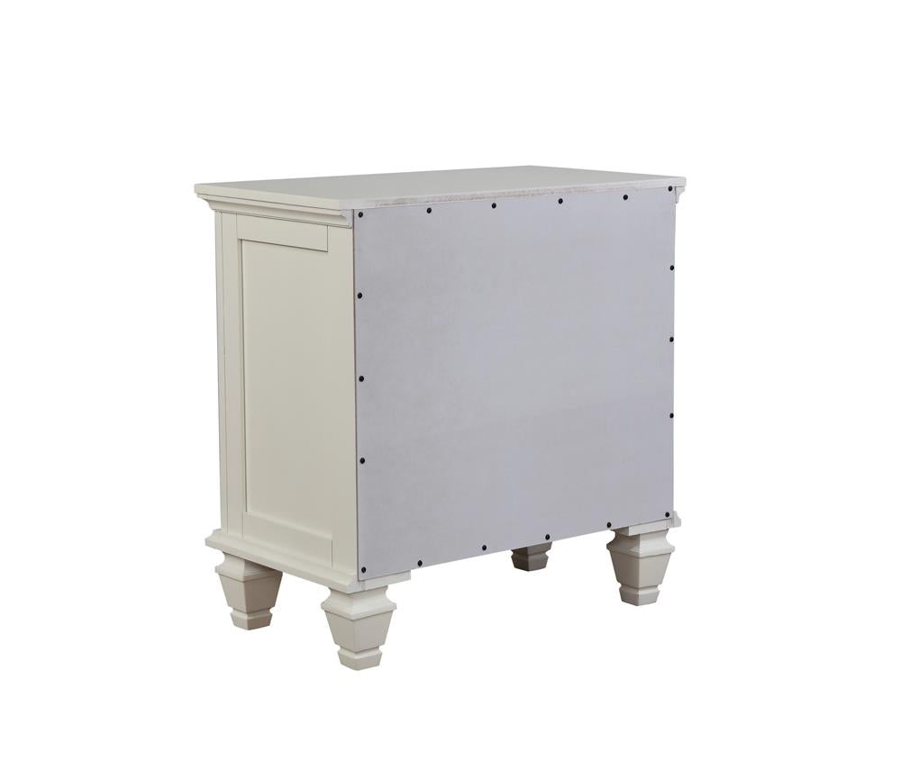 Sandy Beach 3-Drawer Nightstand White - 201302 - Luna Furniture - Dallas Store