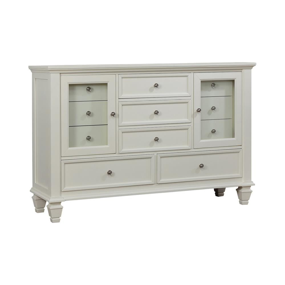 Sandy Beach White 11-Drawer Rectangular Dresser - 201303 - Luna Furniture - Dallas Store