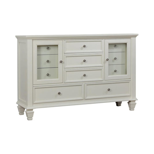 Sandy Beach White 11-Drawer Rectangular Dresser - 201303 - Luna Furniture - Dallas Store