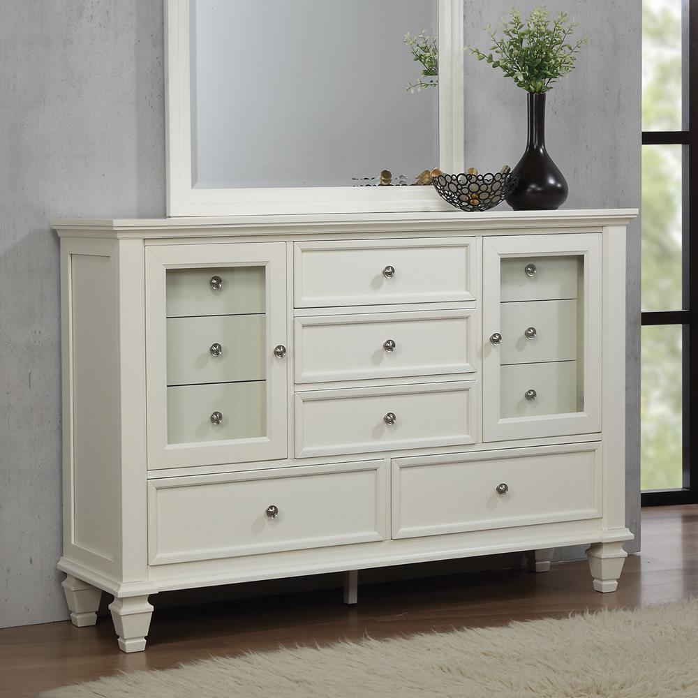 Sandy Beach White 11-Drawer Rectangular Dresser - 201303 - Luna Furniture - Dallas Store