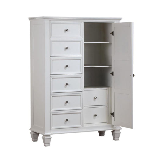 Sandy Beach White 8-Drawer Man's Chest Storage - 201308 - Luna Furniture - Dallas Store