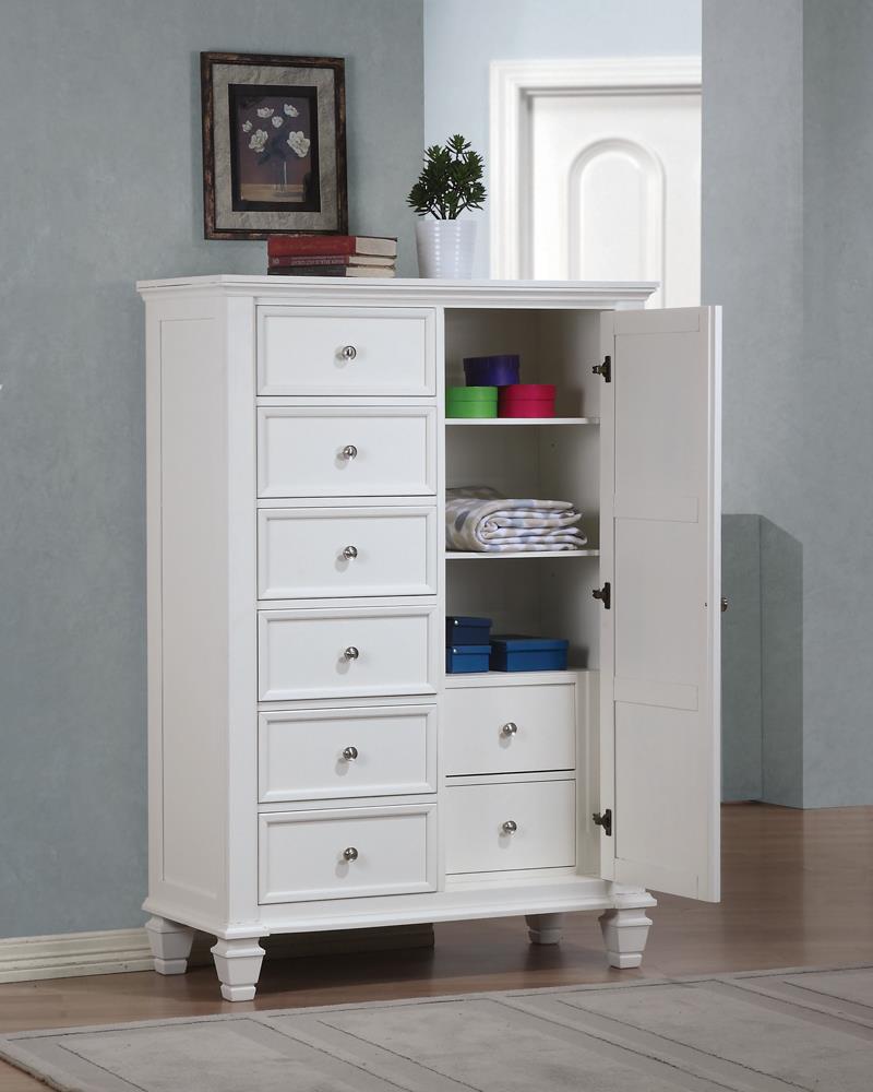 Sandy Beach White 8-Drawer Man's Chest Storage - 201308 - Luna Furniture - Dallas Store