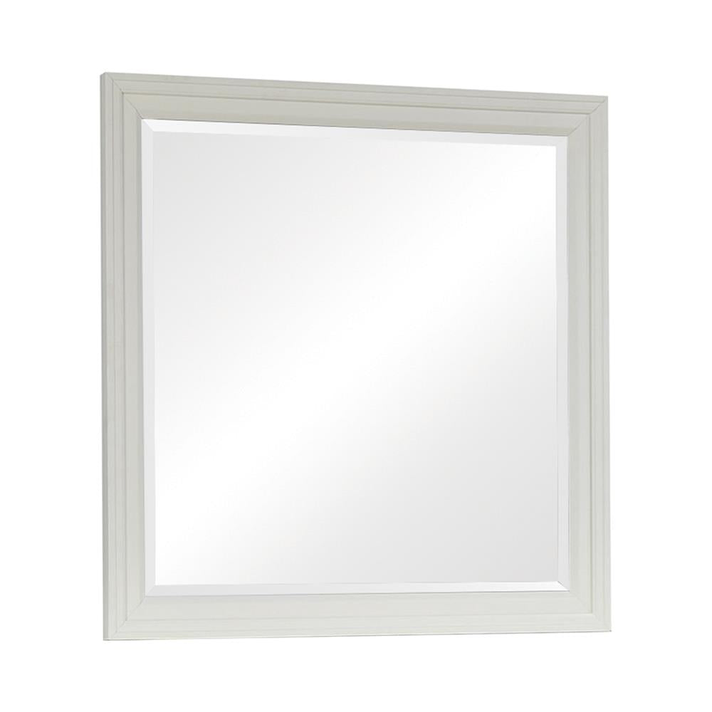 Sandy Beach White Rectangular Mirror - 201304 - Luna Furniture - Dallas Store