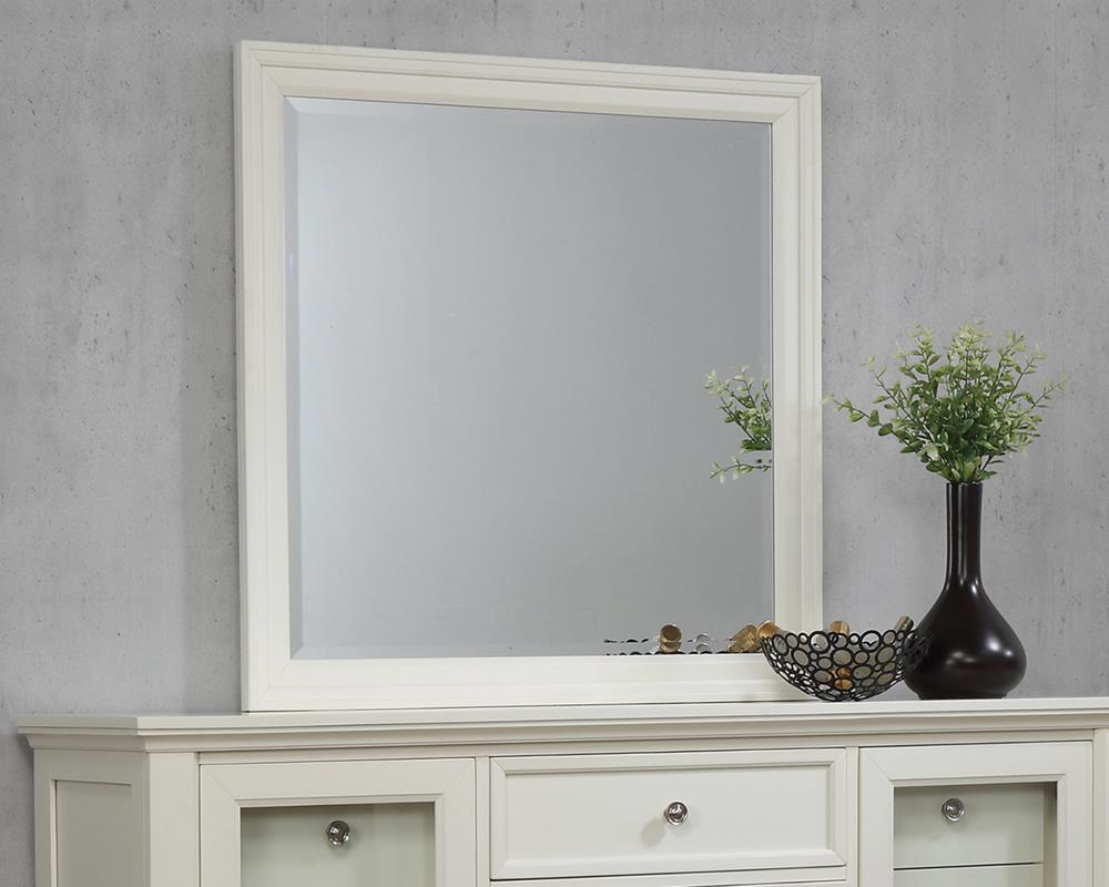 Sandy Beach White Rectangular Mirror - 201304 - Luna Furniture - Dallas Store