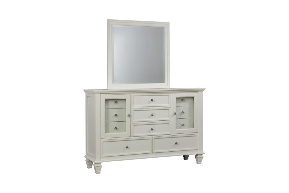 Sandy Beach White Rectangular Mirror - 201304 - Luna Furniture - Dallas Store