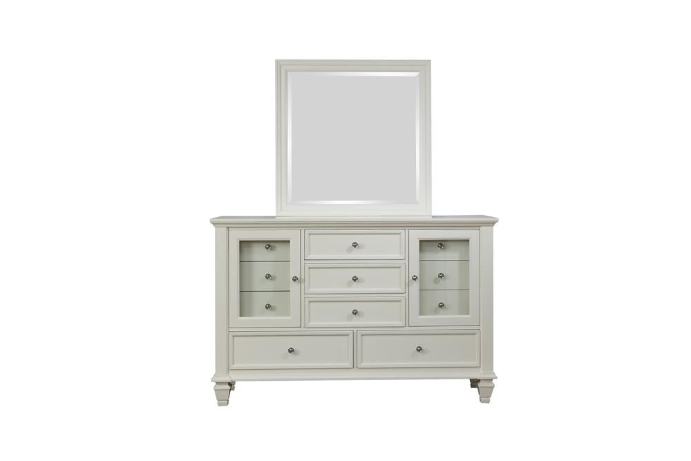 Sandy Beach White Rectangular Mirror - 201304 - Luna Furniture - Dallas Store