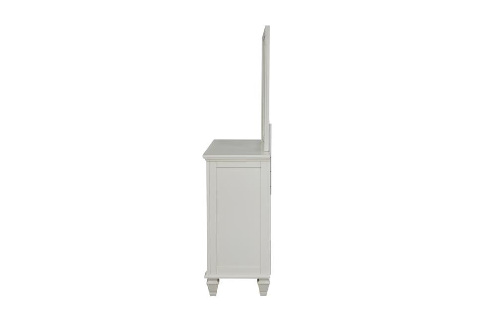 Sandy Beach White Rectangular Mirror - 201304 - Luna Furniture - Dallas Store