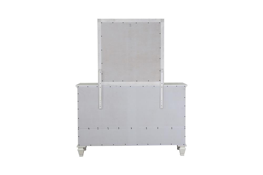 Sandy Beach White Rectangular Mirror - 201304 - Luna Furniture - Dallas Store