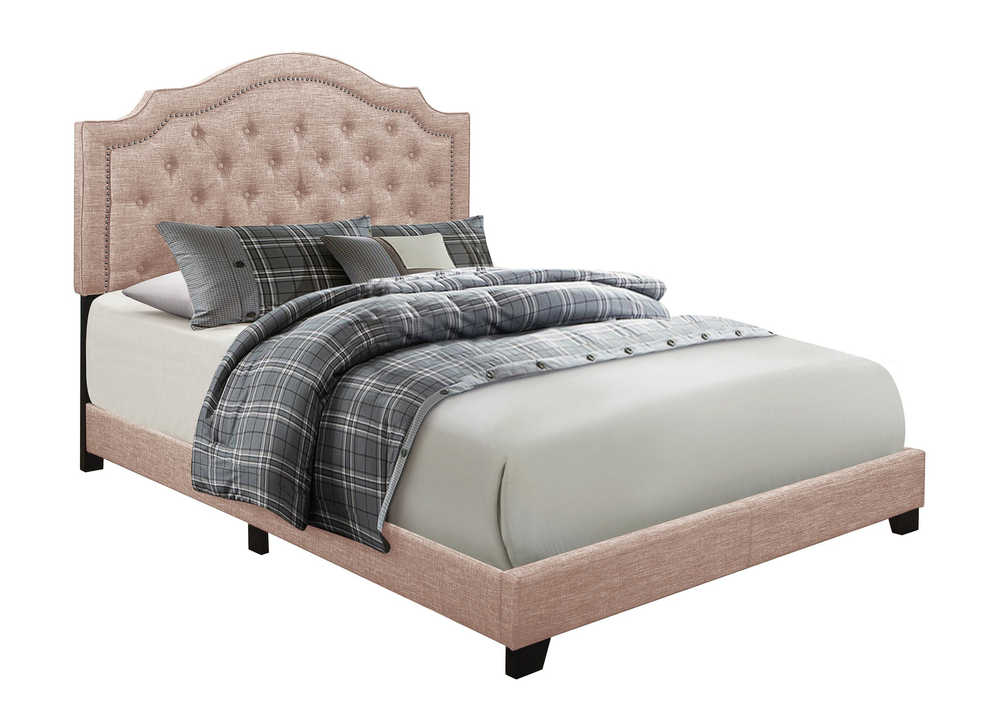Sandy Beige King Upholstered Bed - SH255KBGE-1 - Luna Furniture - Dallas Store