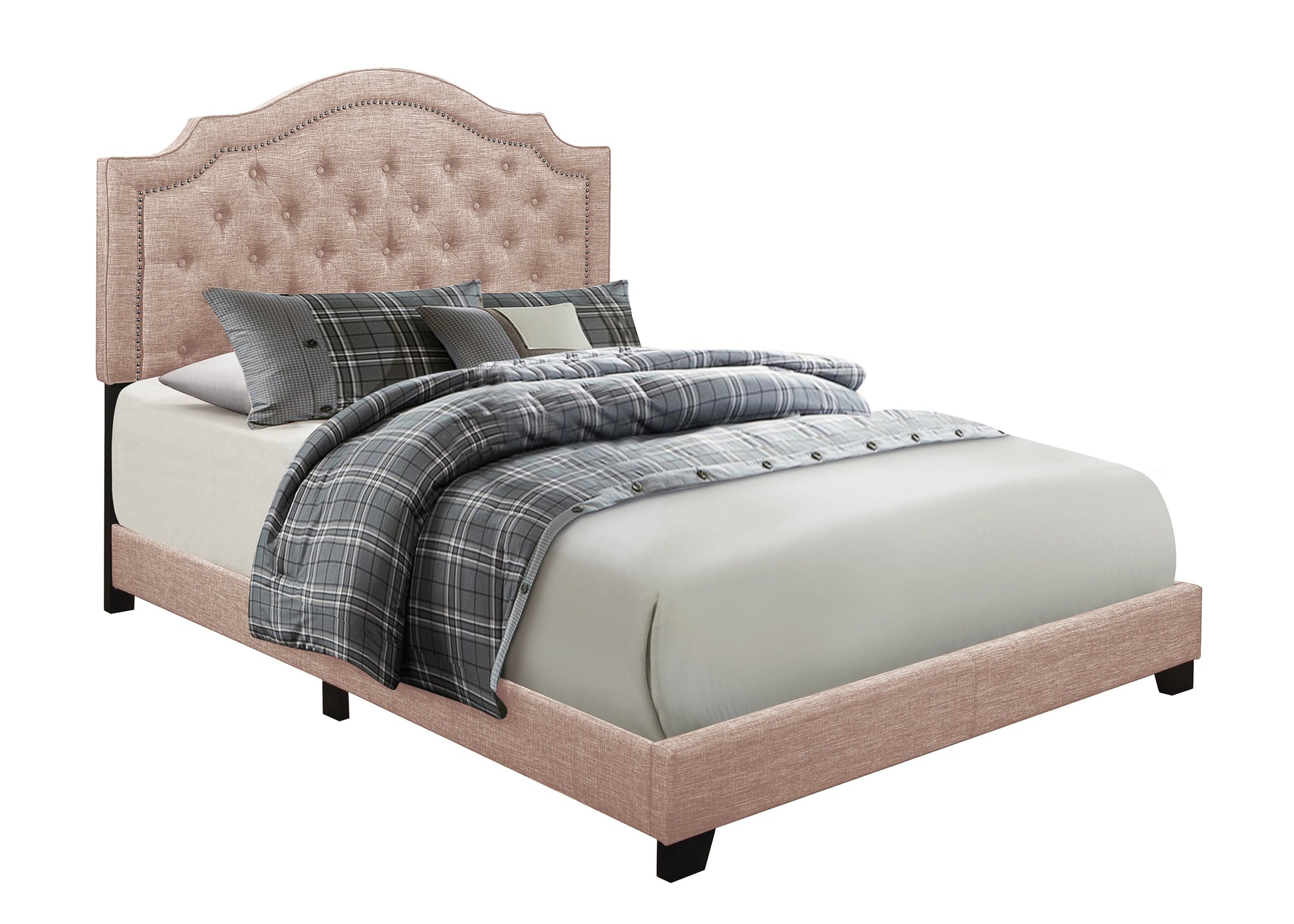 Sandy Beige Queen Upholstered Bed - SH255BGE-1 - Luna Furniture - Dallas Store