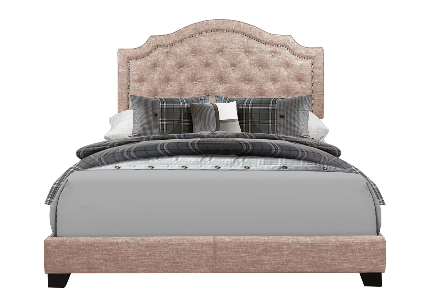 Sandy Beige Queen Upholstered Bed - SH255BGE-1 - Luna Furniture - Dallas Store