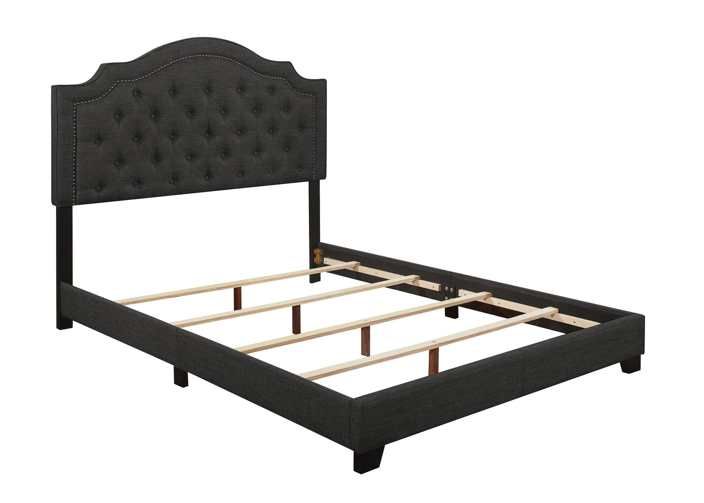 Sandy Dark Gray Queen Upholstered Bed - SH255DGR-1 - Luna Furniture - Dallas Store