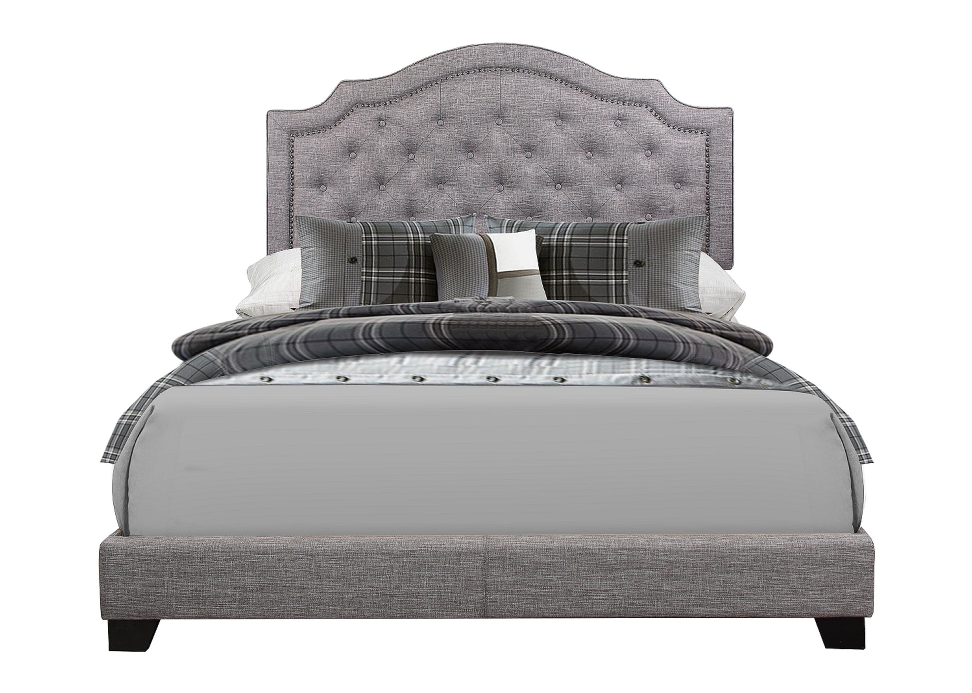 Sandy Gray Full Upholstered Bed - SH255FGRY-1 - Luna Furniture - Dallas Store