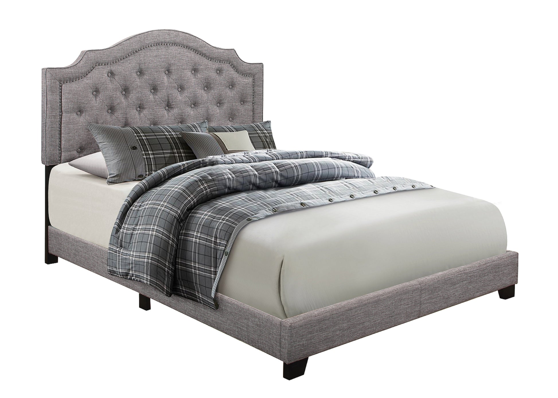 Sandy Gray King Upholstered Bed - SH255KGRY-1 - Luna Furniture - Dallas Store
