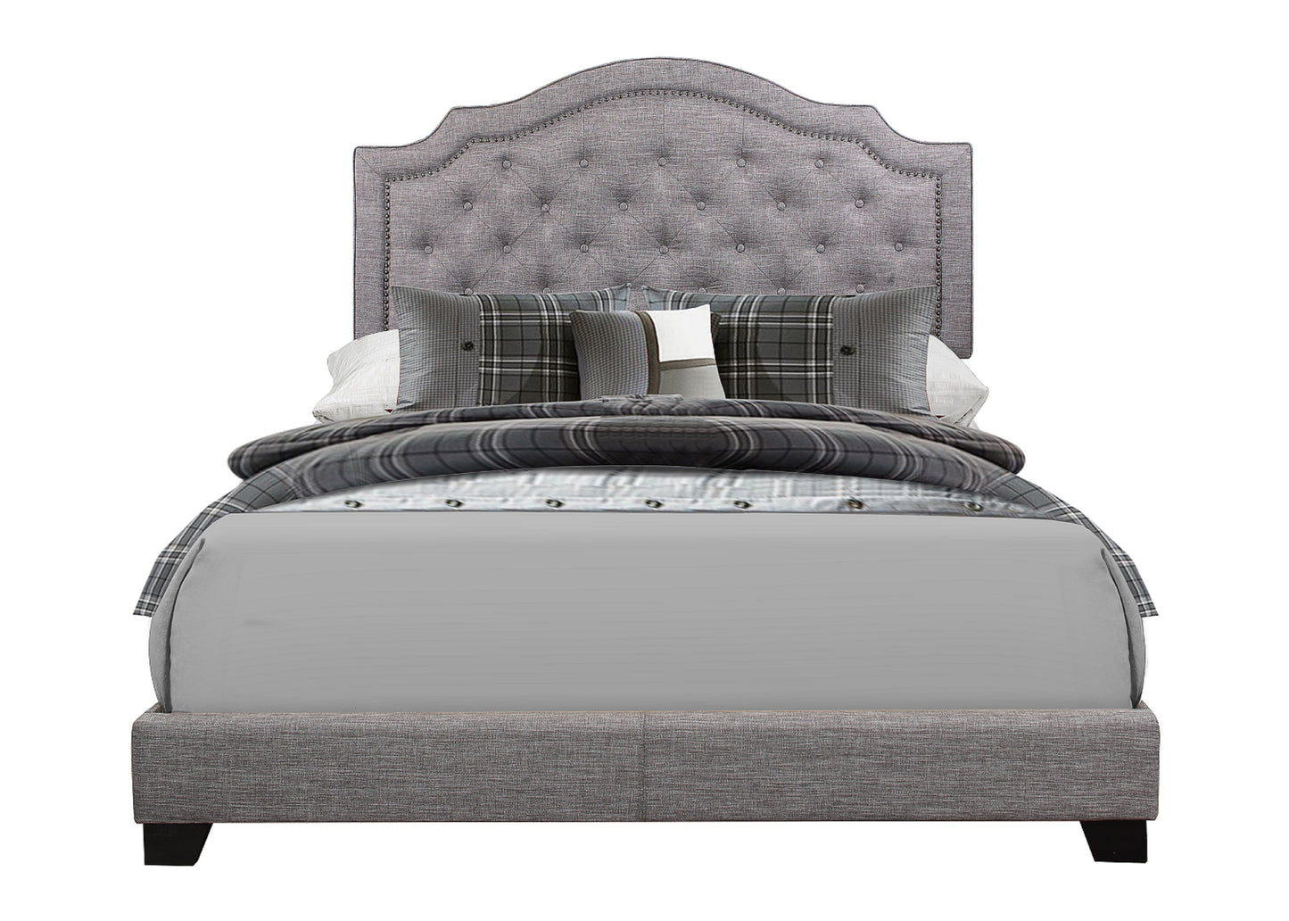 Sandy Gray King Upholstered Bed - SH255KGRY-1 - Luna Furniture - Dallas Store
