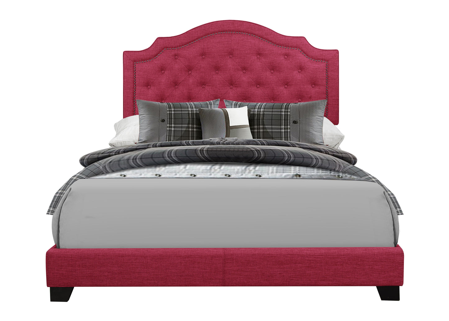 Sandy Pink Queen Upholstered Bed - SH255PNK-1 - Luna Furniture - Dallas Store