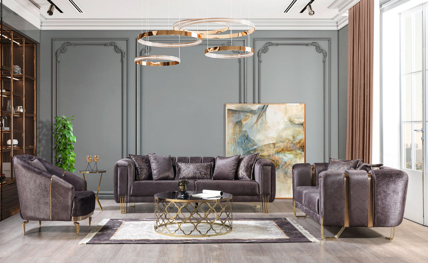 Santana Smoke Velvet Chair - SANTANASMOKE-CHAIR - Luna Furniture - Dallas Store