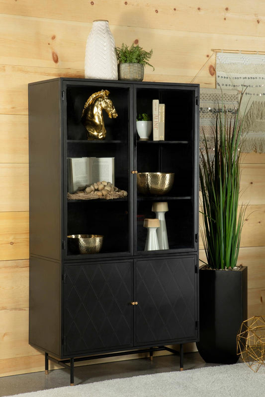 Santiago Matte Black Rectangular 4-Door Cabinet - 951134 - Luna Furniture - Dallas Store