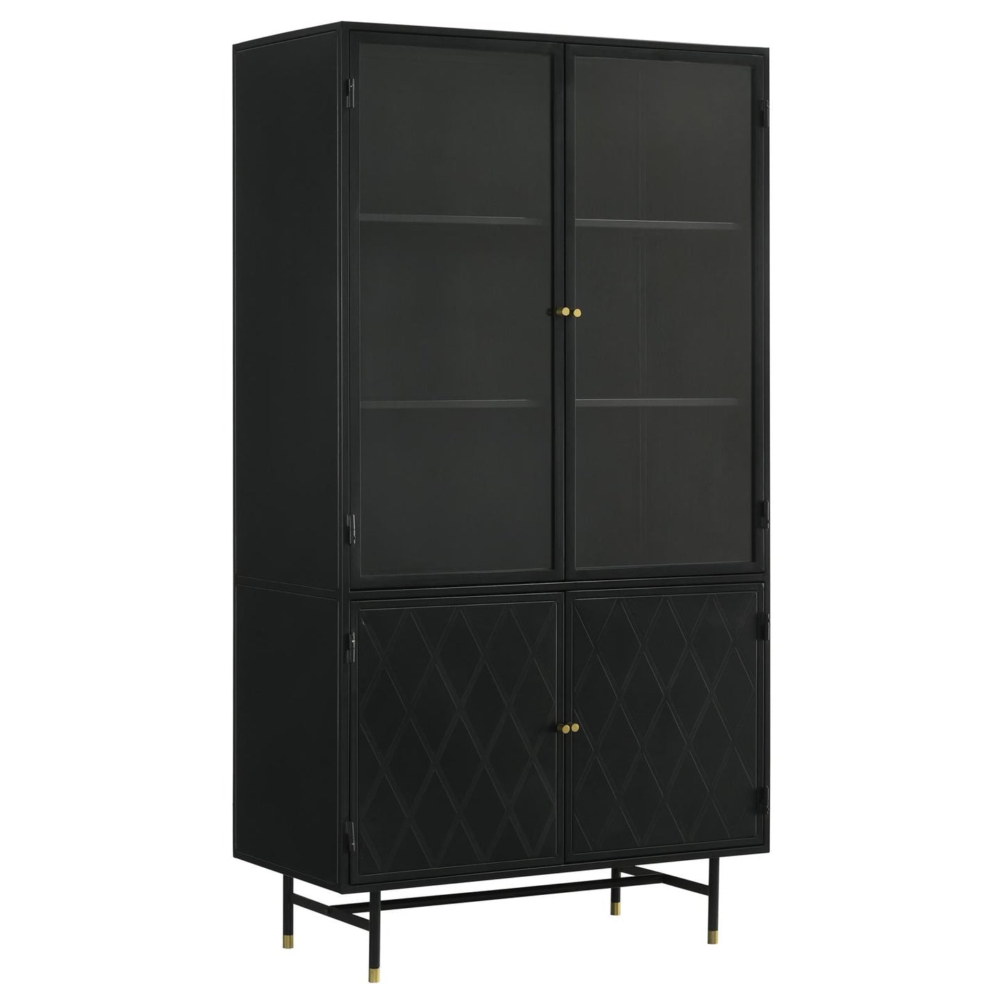 Santiago Matte Black Rectangular 4-Door Cabinet - 951134 - Luna Furniture - Dallas Store