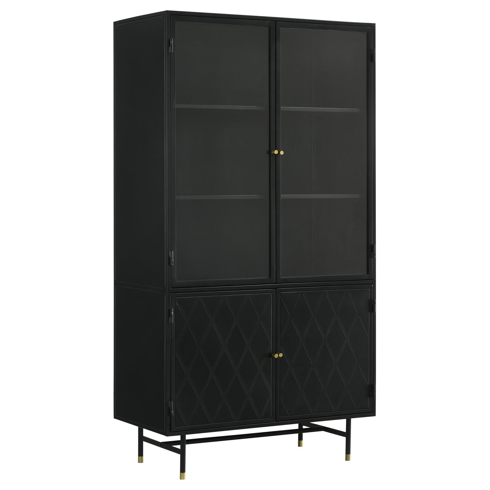 Santiago Matte Black Rectangular 4-Door Cabinet - 951134 - Luna Furniture - Dallas Store