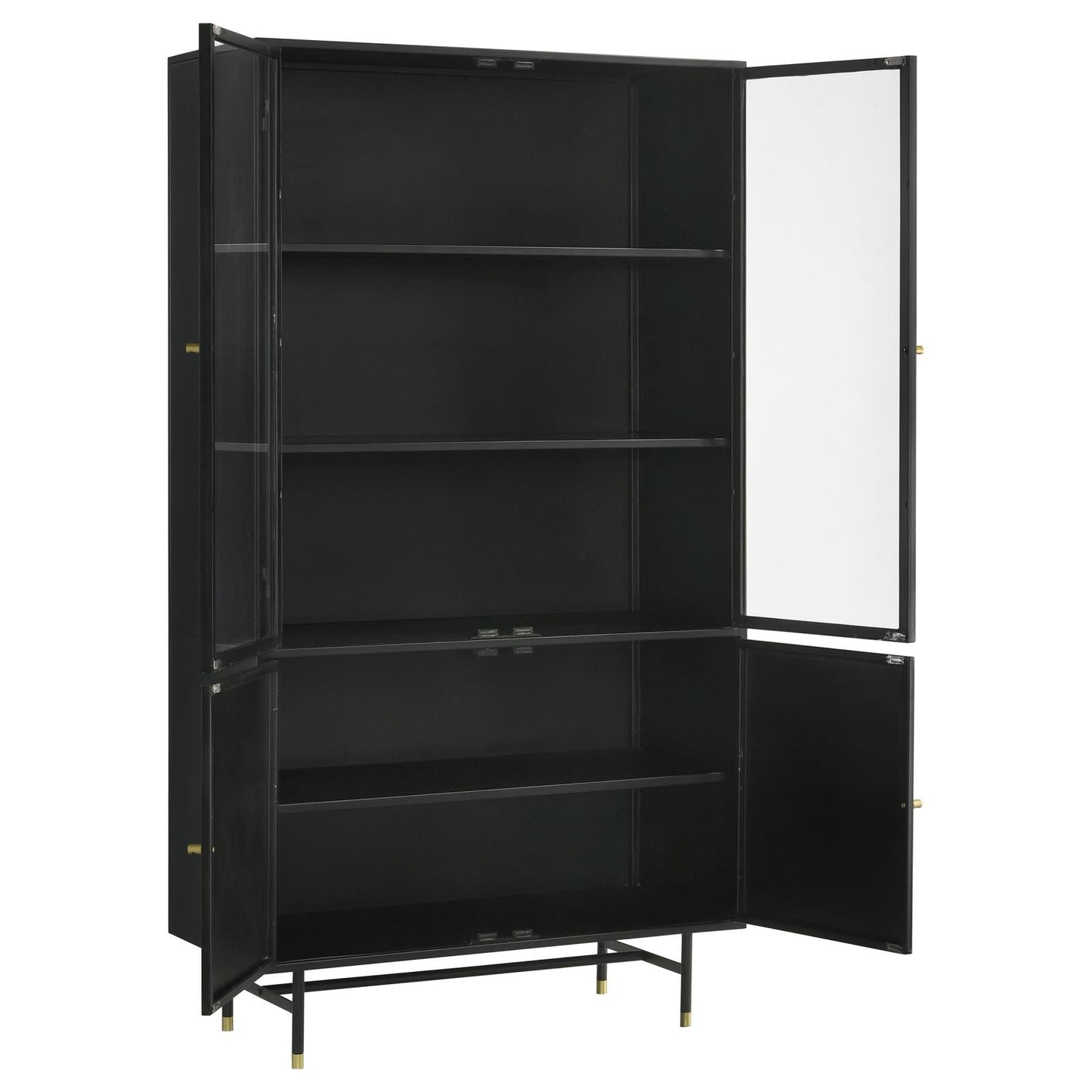 Santiago Matte Black Rectangular 4-Door Cabinet - 951134 - Luna Furniture - Dallas Store