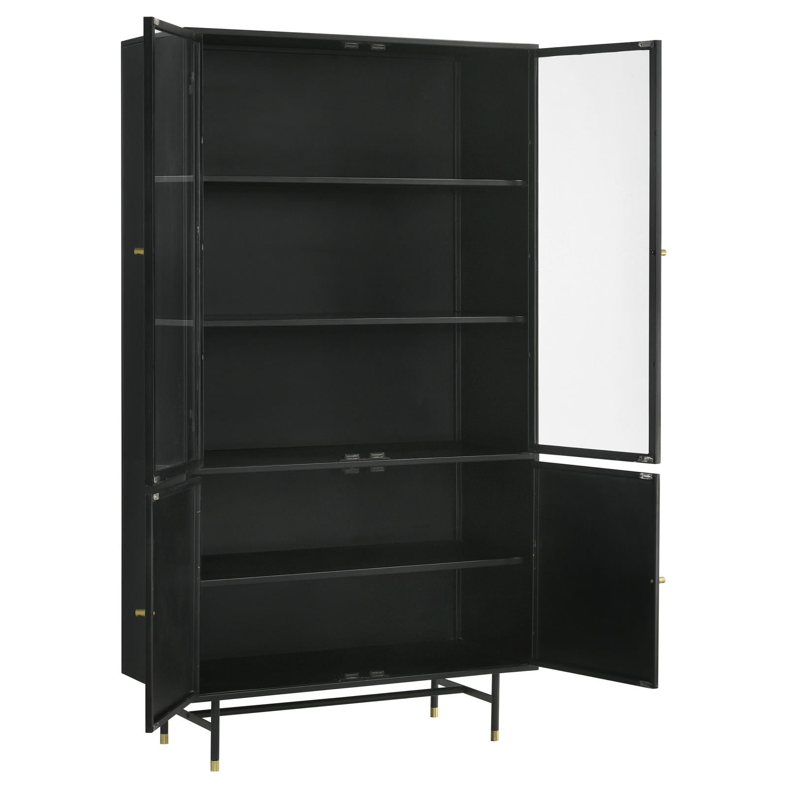 Santiago Matte Black Rectangular 4-Door Cabinet - 951134 - Luna Furniture - Dallas Store