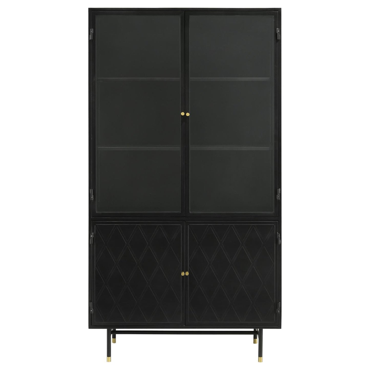 Santiago Matte Black Rectangular 4-Door Cabinet - 951134 - Luna Furniture - Dallas Store