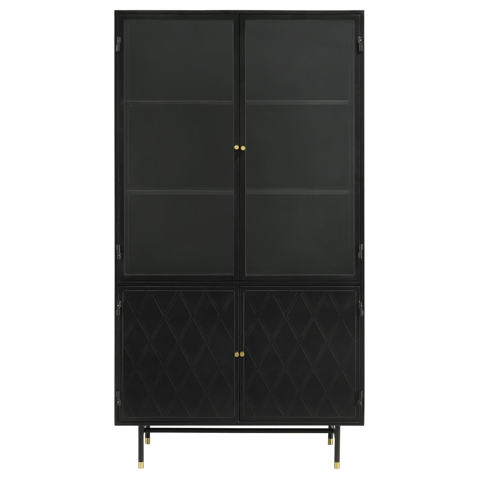 Santiago Matte Black Rectangular 4-Door Cabinet - 951134 - Luna Furniture - Dallas Store