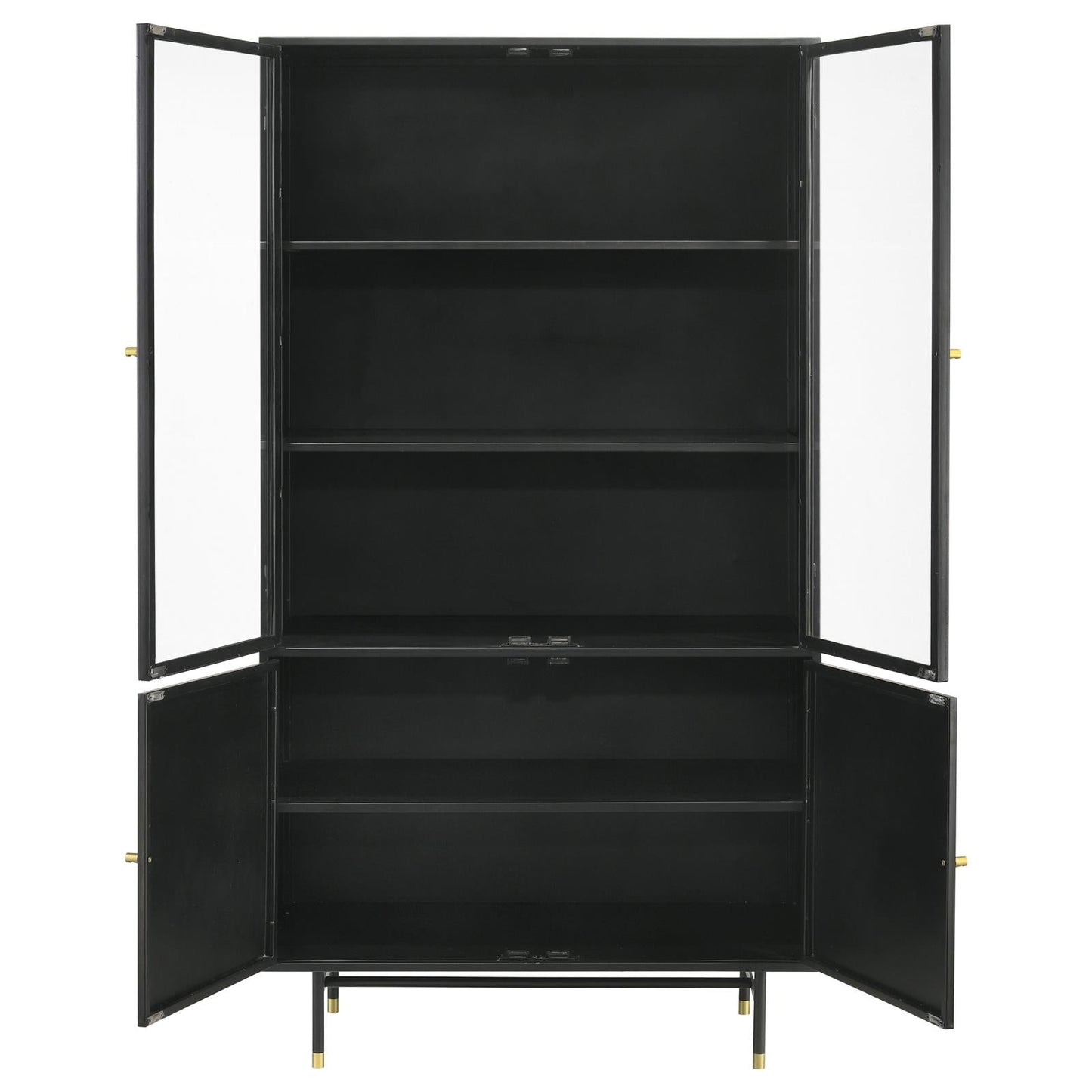 Santiago Matte Black Rectangular 4-Door Cabinet - 951134 - Luna Furniture - Dallas Store