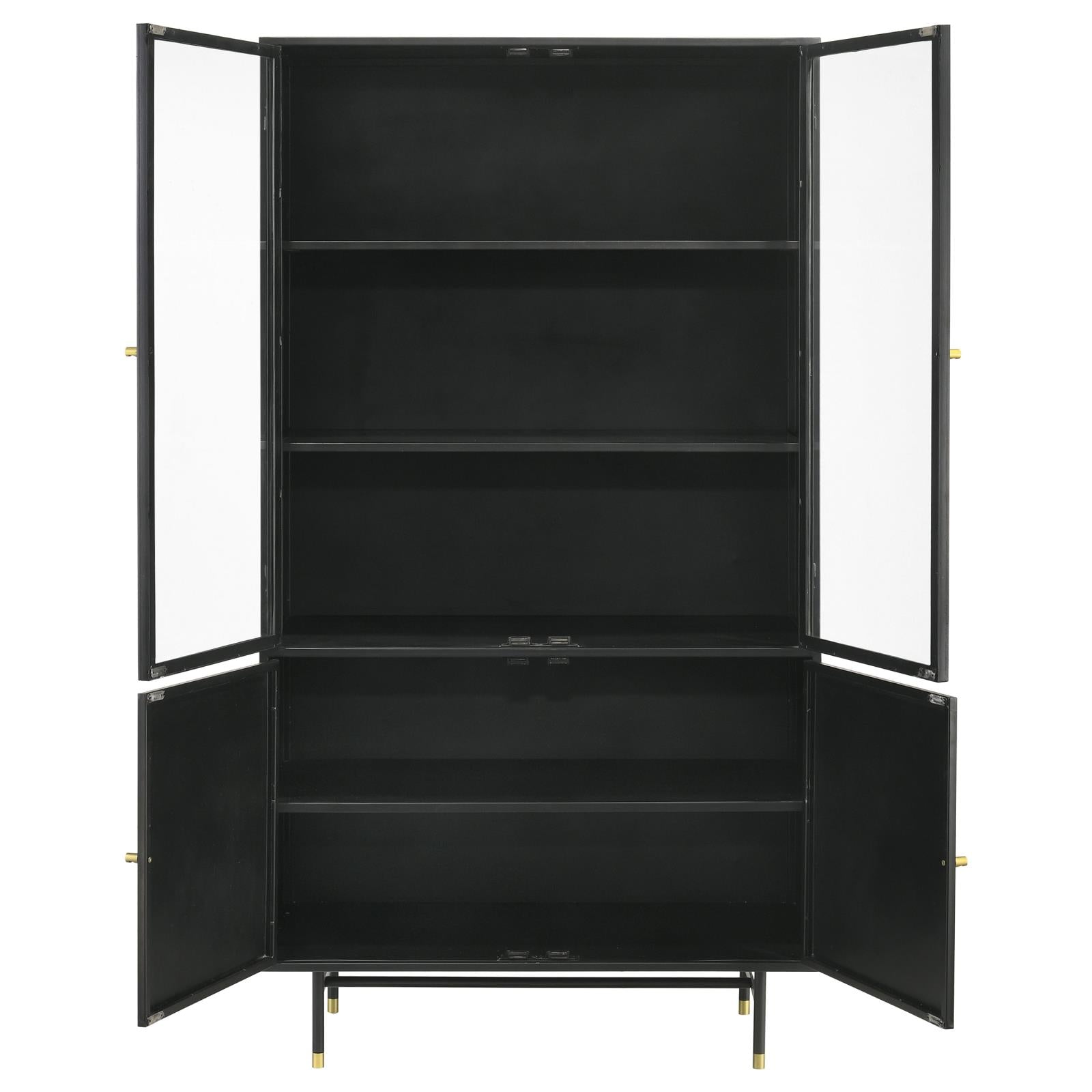Santiago Matte Black Rectangular 4-Door Cabinet - 951134 - Luna Furniture - Dallas Store