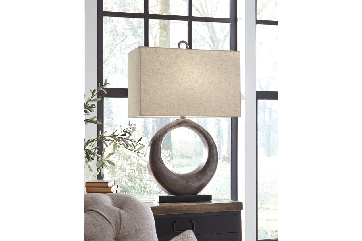 Saria Antique Silver Finish Table Lamp - L207394 - Luna Furniture - Dallas Store