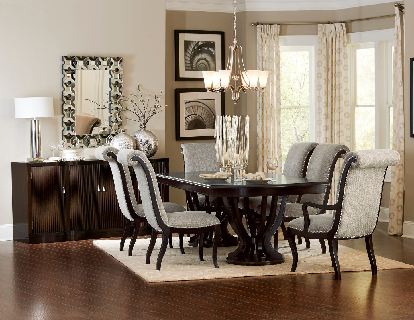 Savion Espresso Dining Arm Chair - 5494A - Luna Furniture - Dallas Store