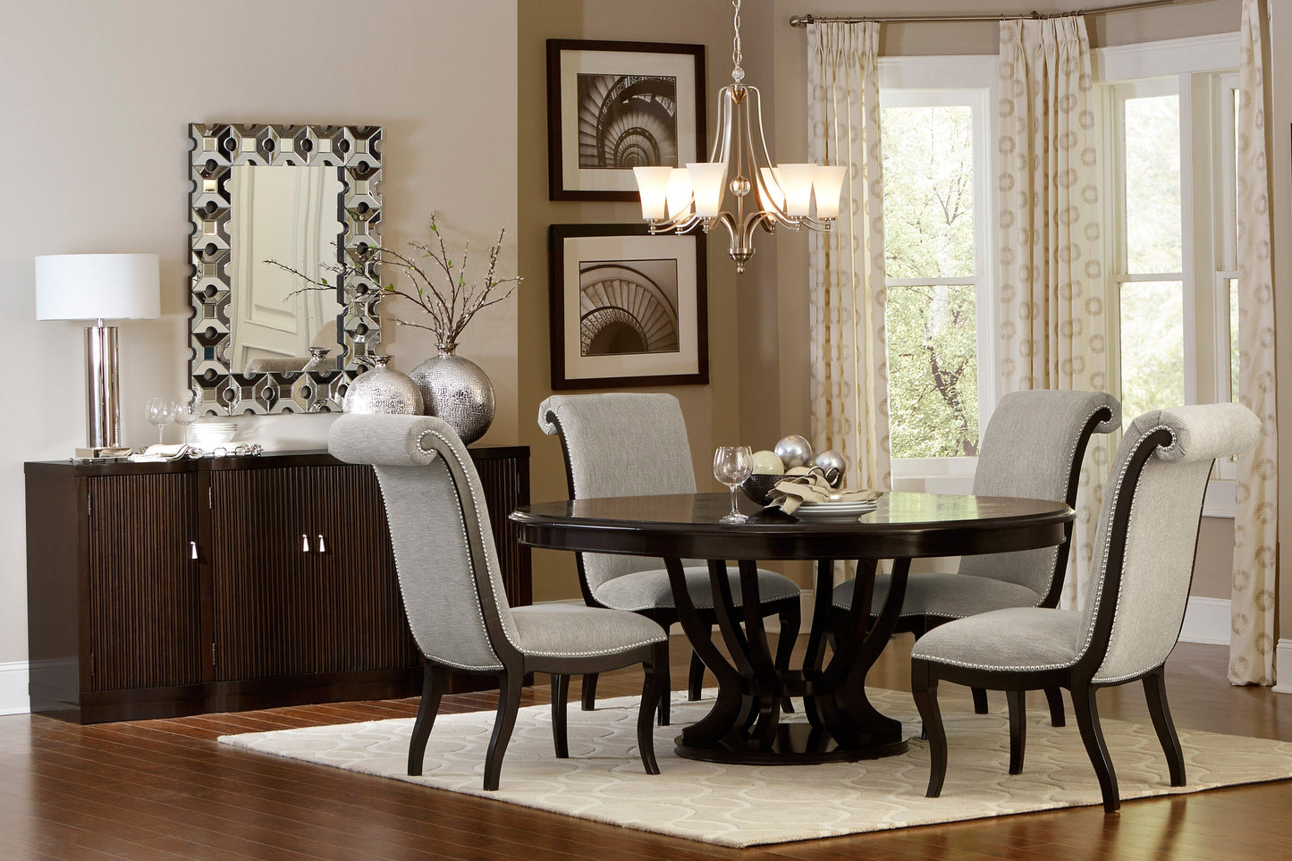 Savion Espresso Round/Oval Extendable Dining Table - SET | 5494-76 | 5494-76B - Luna Furniture - Dallas Store