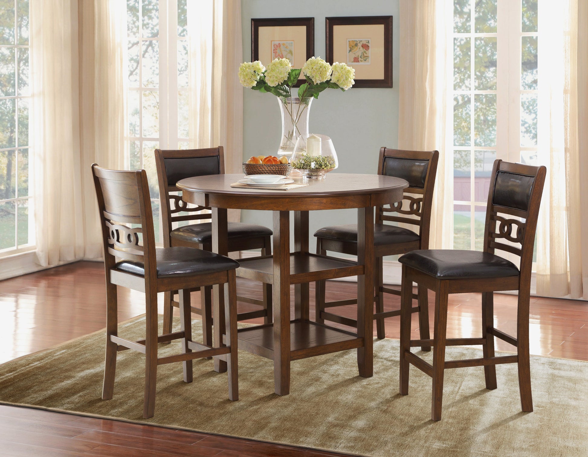 Savor Brown 5-Piece Counter Height Set - SH1155BRN-36 - Luna Furniture - Dallas Store