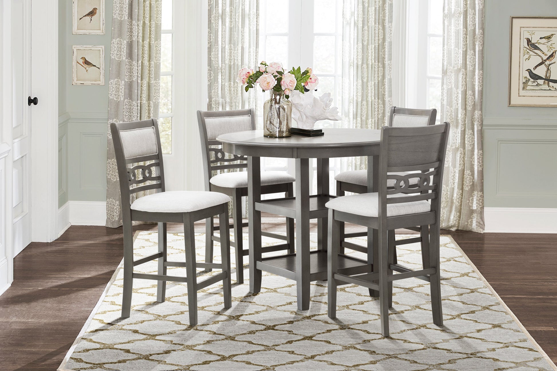Savor Gray 5-Piece Counter Height Set - SH1155GRY-36 - Luna Furniture - Dallas Store