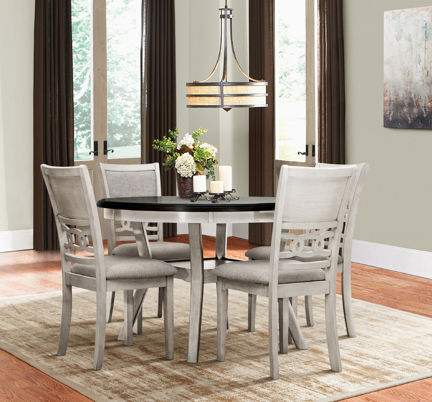 Savor White 5-Piece Dining Set - SH1155WHT - Luna Furniture - Dallas Store