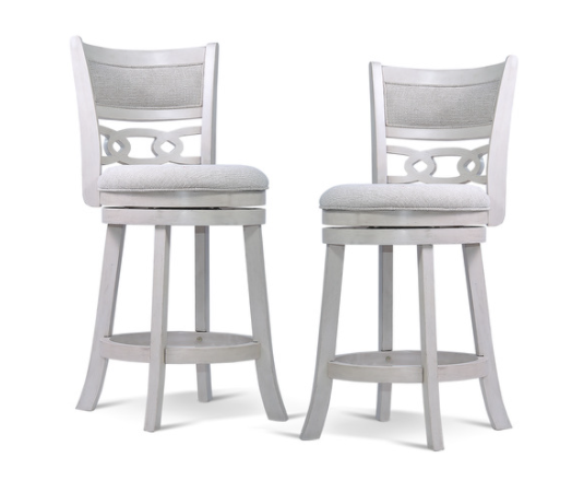 Savor White Swivel Counter Chair, Set of 2 - SH1155WHT-24 - Luna Furniture - Dallas Store