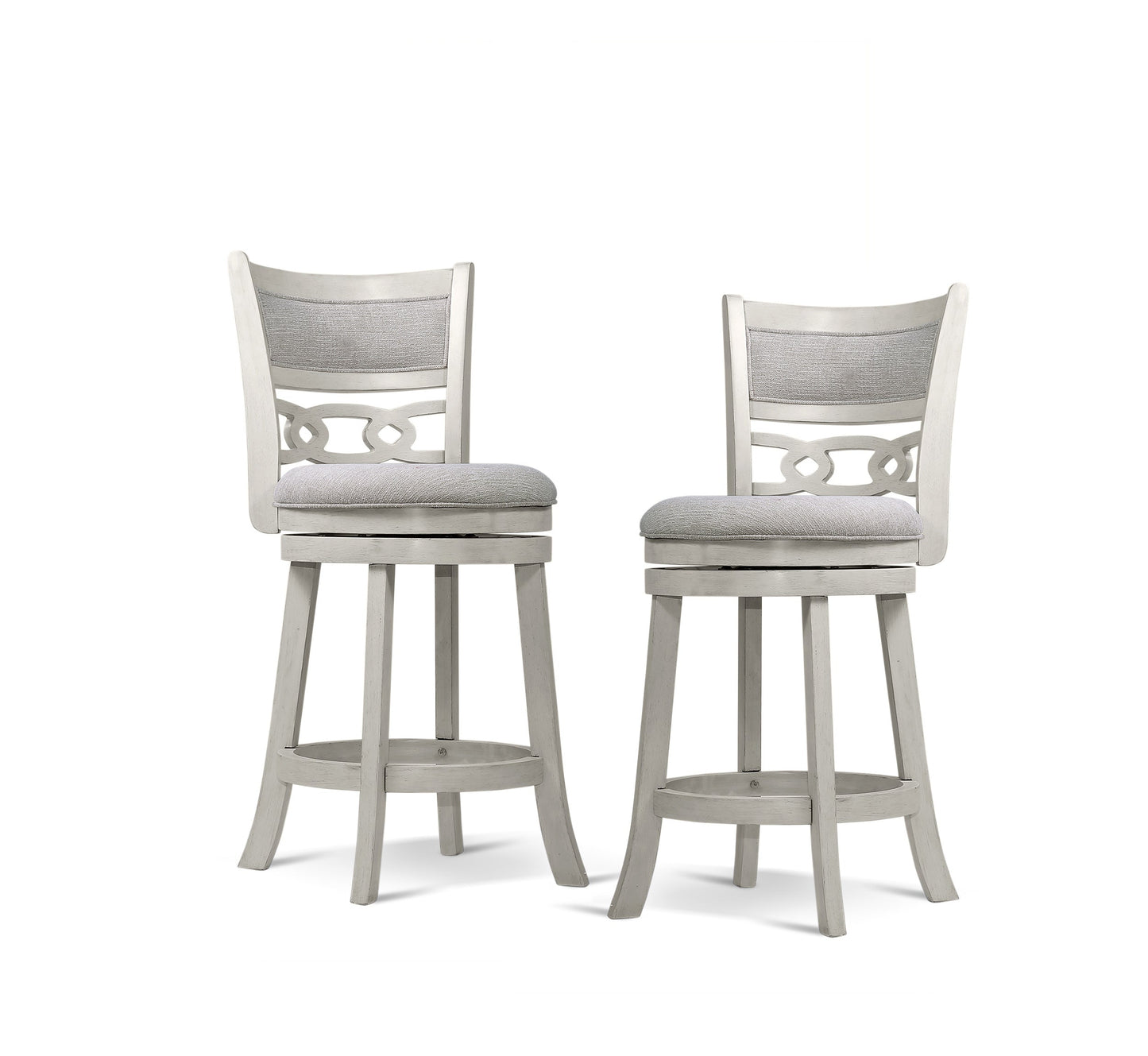 Savor White Swivel Counter Chair, Set of 2 - SH1155WHT-24 - Luna Furniture - Dallas Store