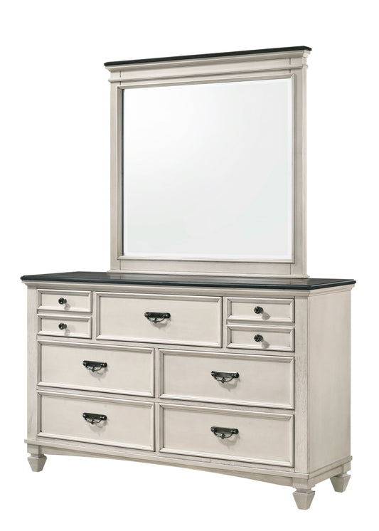 Sawyer Antique White/Brown Dresser - B9100-1 - Luna Furniture - Dallas Store