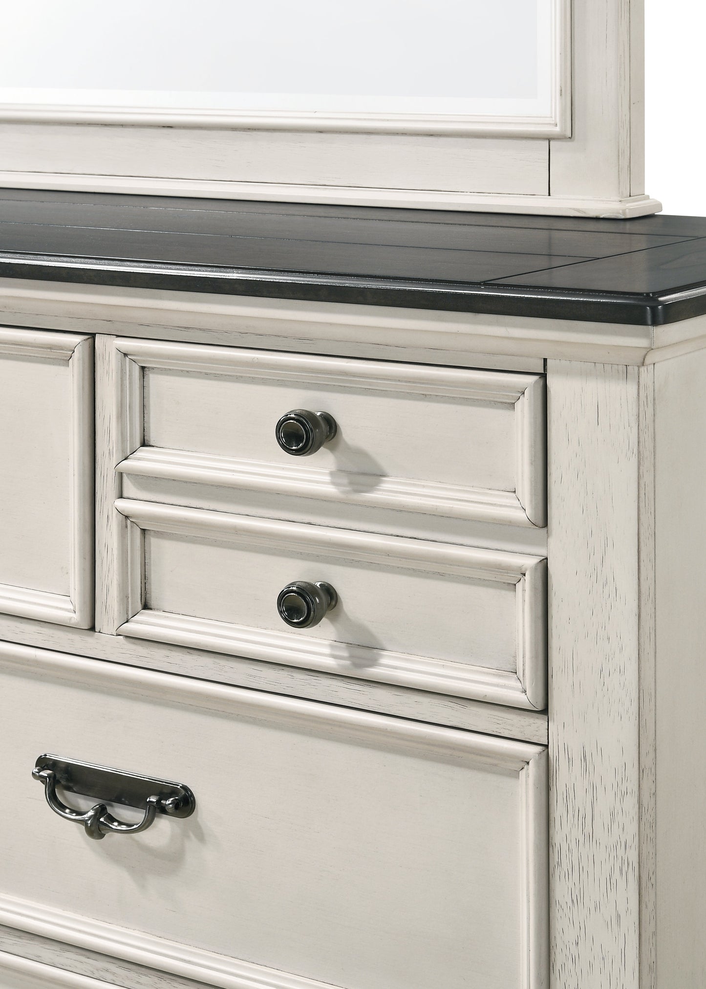 Sawyer Antique White/Brown Dresser - B9100-1 - Luna Furniture - Dallas Store