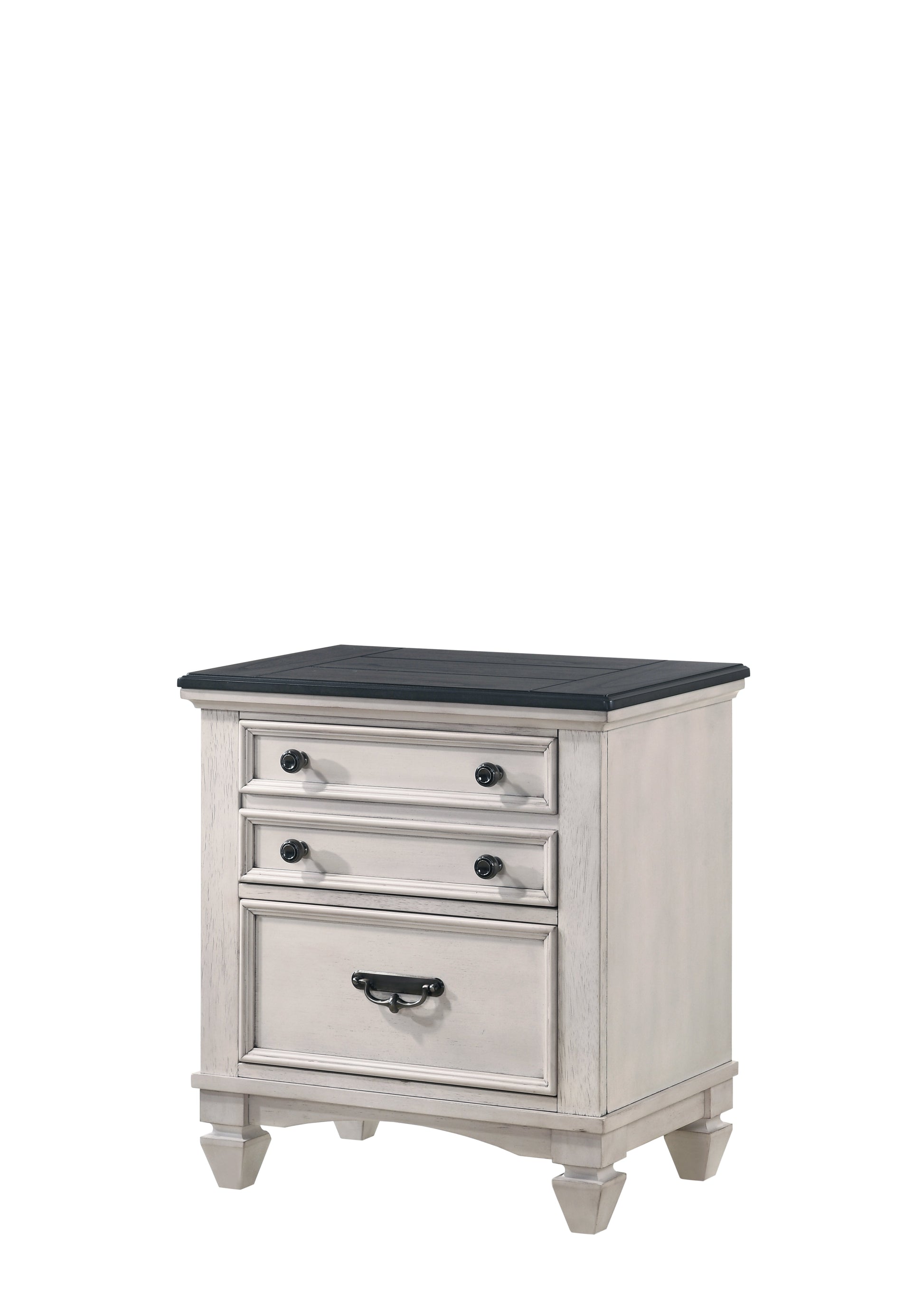 Sawyer Antique White/Brown Nightstand - B9100-2N - Luna Furniture - Dallas Store