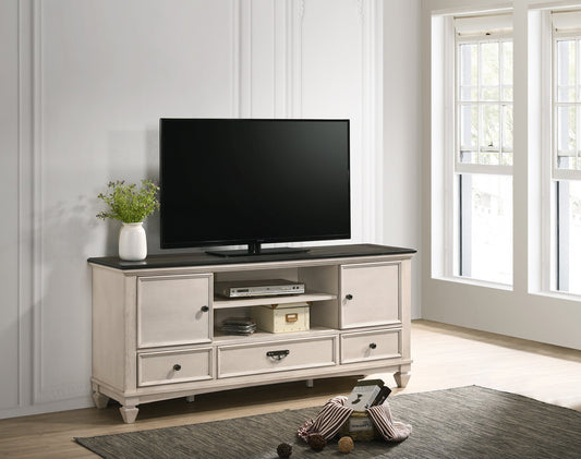 Saywer Antique 68" White/Brown TV Stand - B9100-7 - Luna Furniture - Dallas Store