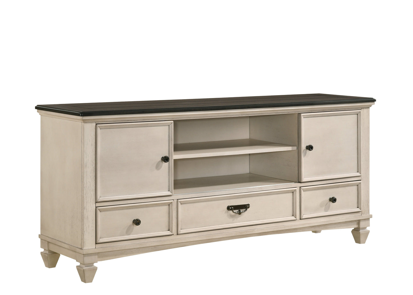 Saywer Antique 68" White/Brown TV Stand - B9100-7 - Luna Furniture - Dallas Store