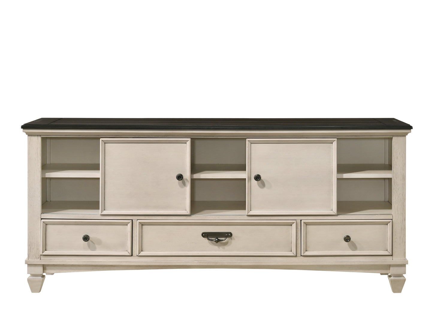 Saywer Antique 68" White/Brown TV Stand - B9100-7 - Luna Furniture - Dallas Store